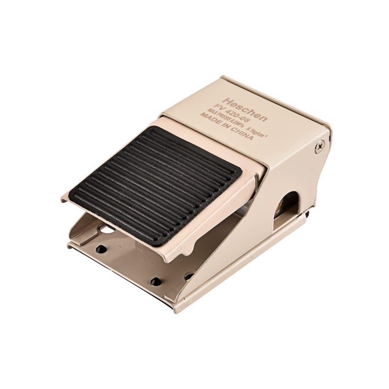 Heschen Pneumatic Foot Pedal Valve, FV-420, Momentary Type, 4 Way 2 Position, PT1/4'' Threaded, Rubber Nonslip - Image 1